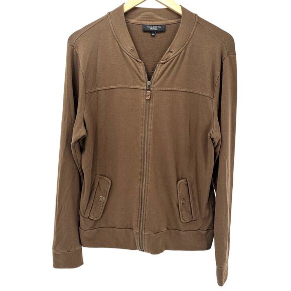 Talbots Jacket Womens Large Brown Full Zip Lightweight Long Sleeve + Pockets - Picture 1 of 7